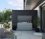 Bild entspricht kleinerer Gartenbox Typ 1320 in Graualuminium